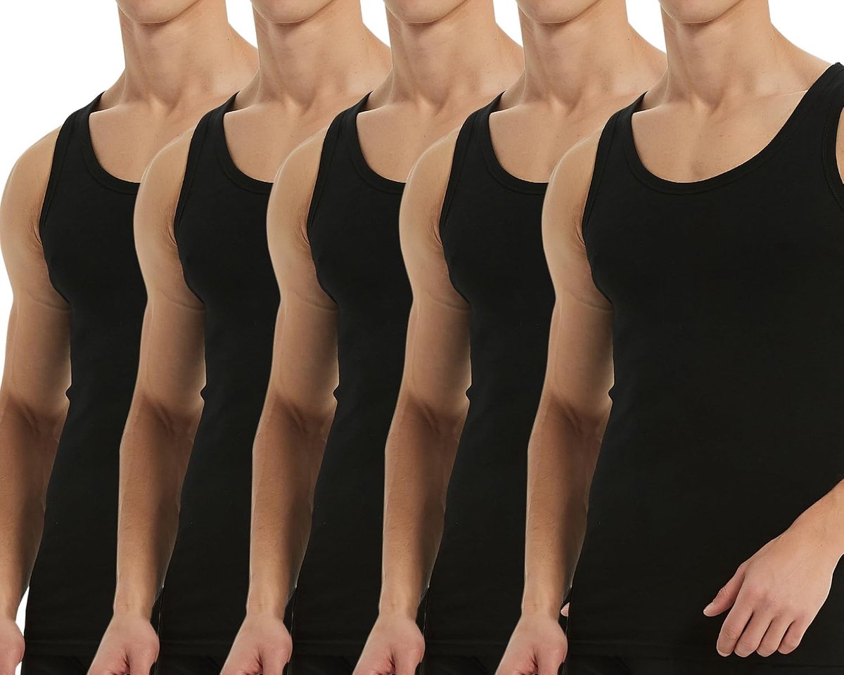 Sportvesten heren 3/5 pack - 100% katoen - ademend - ideaal voor actieve dagen - SnelShoppen