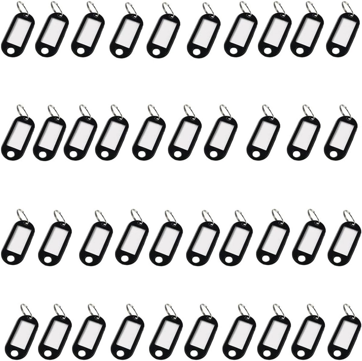 Sleutelhangers met schrijfbare labels - 40 stuks - plastic lussen - gepersonaliseerd gebruik - SnelShoppen