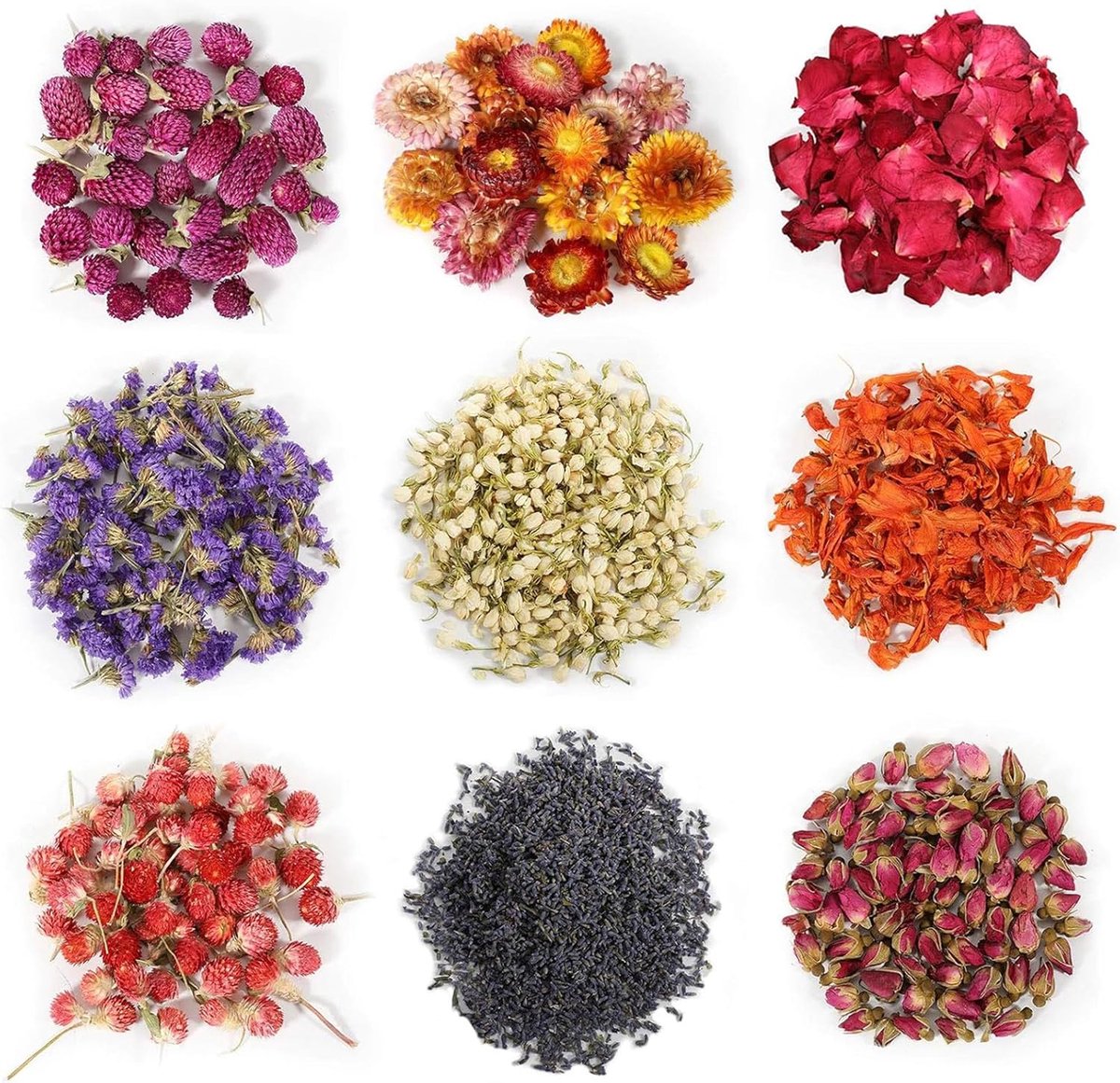Gedroogde bloemen set - 9 soorten kruiden en bloemblaadjes - ideaal voor zeep en kaarsen maken - SnelShoppen