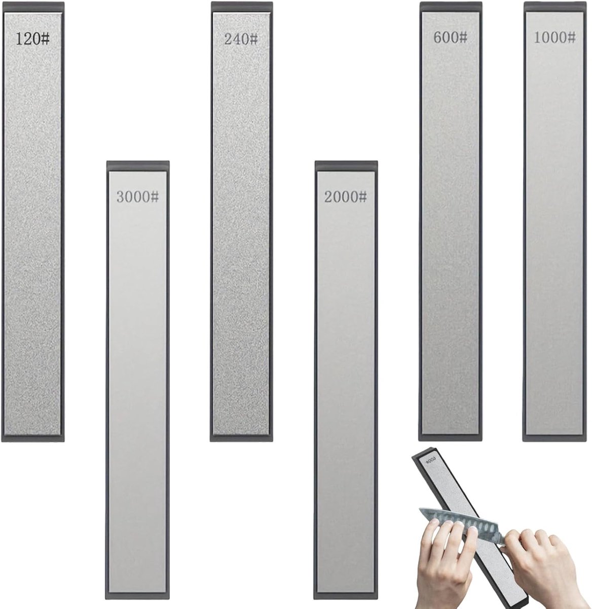 Slijpstenen set 6-delig - diamant slijpstenen voor keukengereedschap - veelzijdige slijpset voor messen en scharen - SnelShoppen