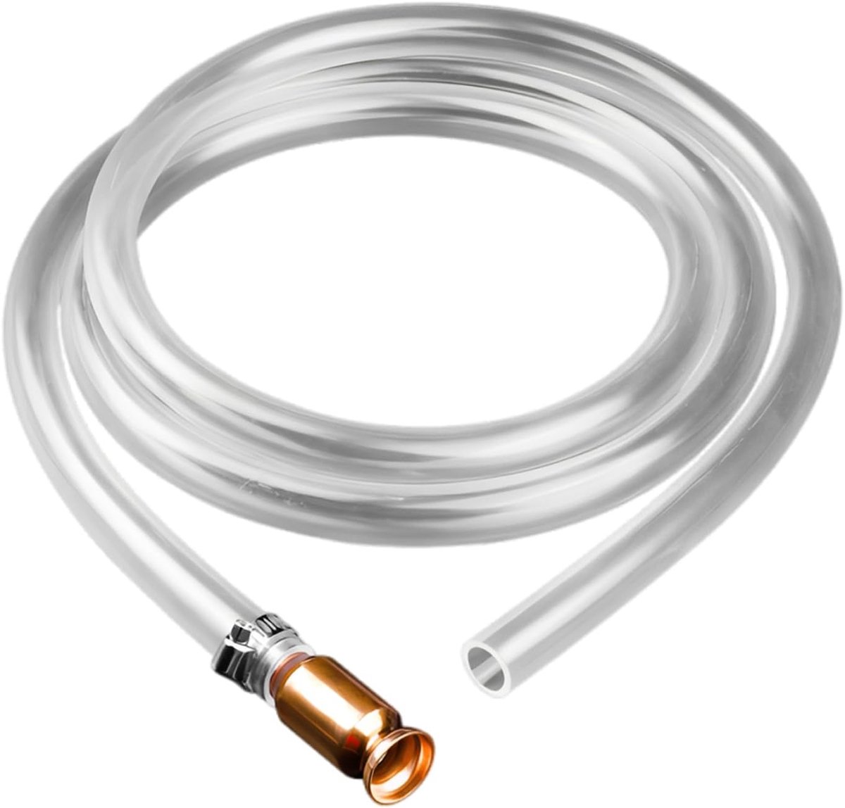 Zelfaanzuigende siphonslang (1,8 m) - Siphonpomp met koperen klep - Transparante zuigslang voor aquariumwater - SnelShoppen
