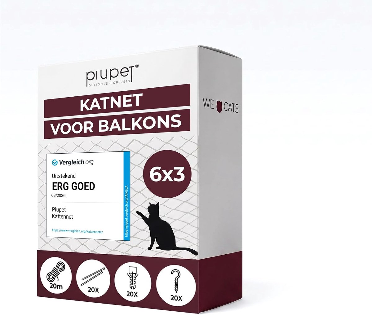 Katnet transparant 6 x 3 m - Balkonnet UV-bestendig - Extra robuust nylon - Maximaal veilig voor uw kat - SnelShoppen