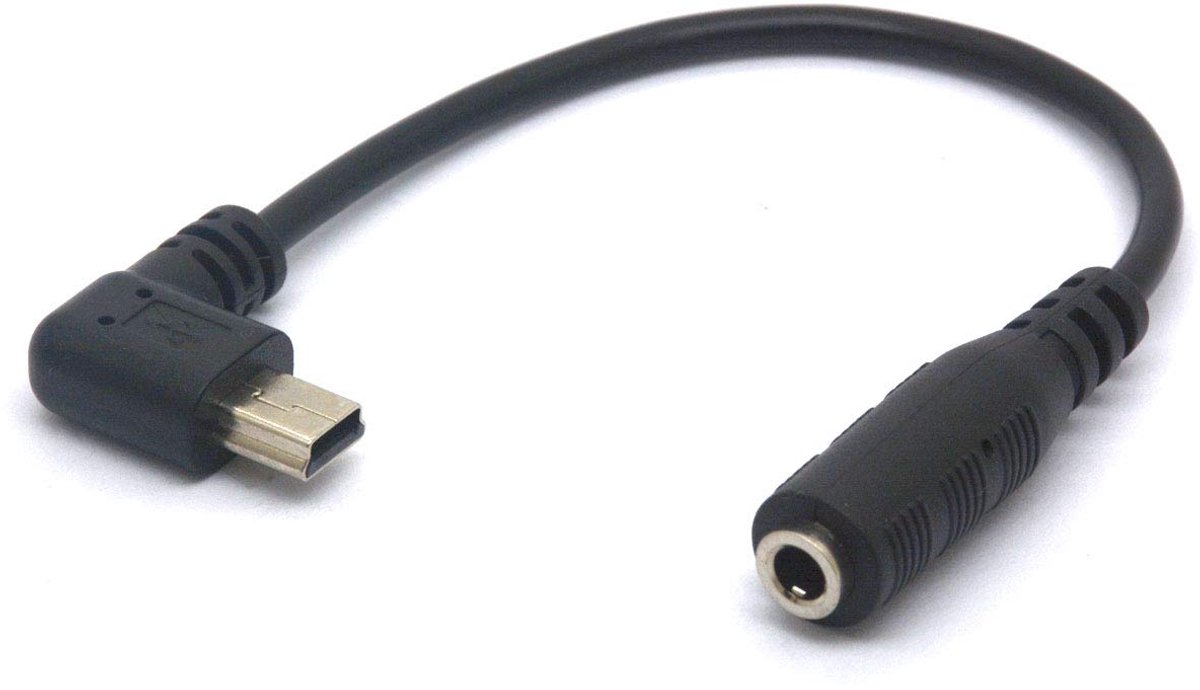 3.5mm Microphone Adapter Cable, 90 Angled 3.5 Female to Mini USB Male Audio Cable for HERO3, HERO3+ and HERO4 Black - ShopVlot