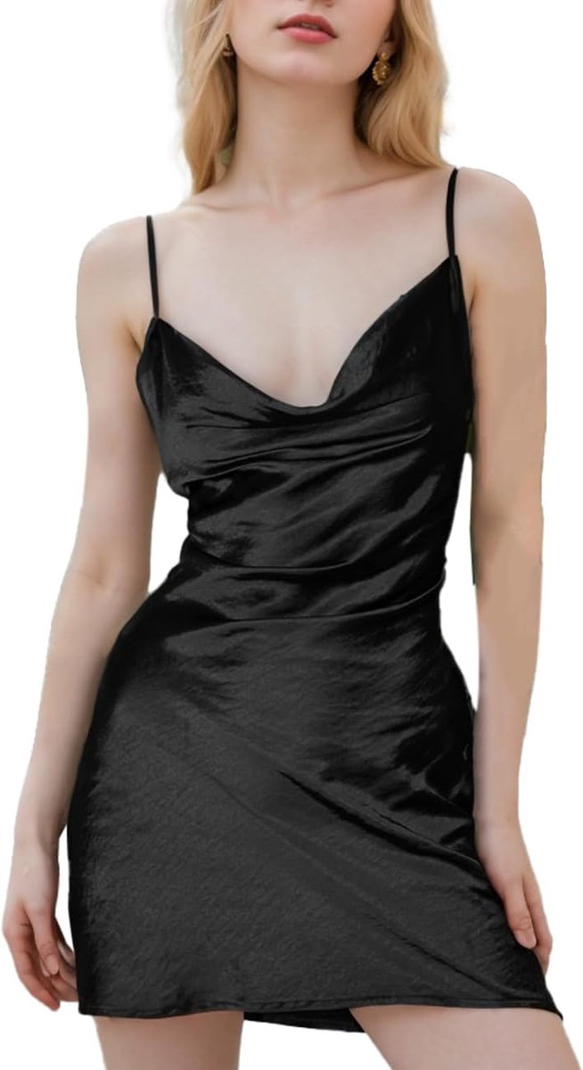 Zomerjurk Spaghetti Strap S-L - Zijden Satijn - Verstelbare Schouderbanden - Perfect voor Feestjes - ShopVlot