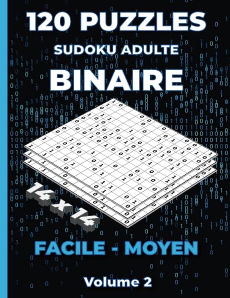 Sudoku puzzels 14x14 - binaire puzzels voor volwassenen - 120 puzzels niveau gemakkelijk en gemiddeld - ShopVlot