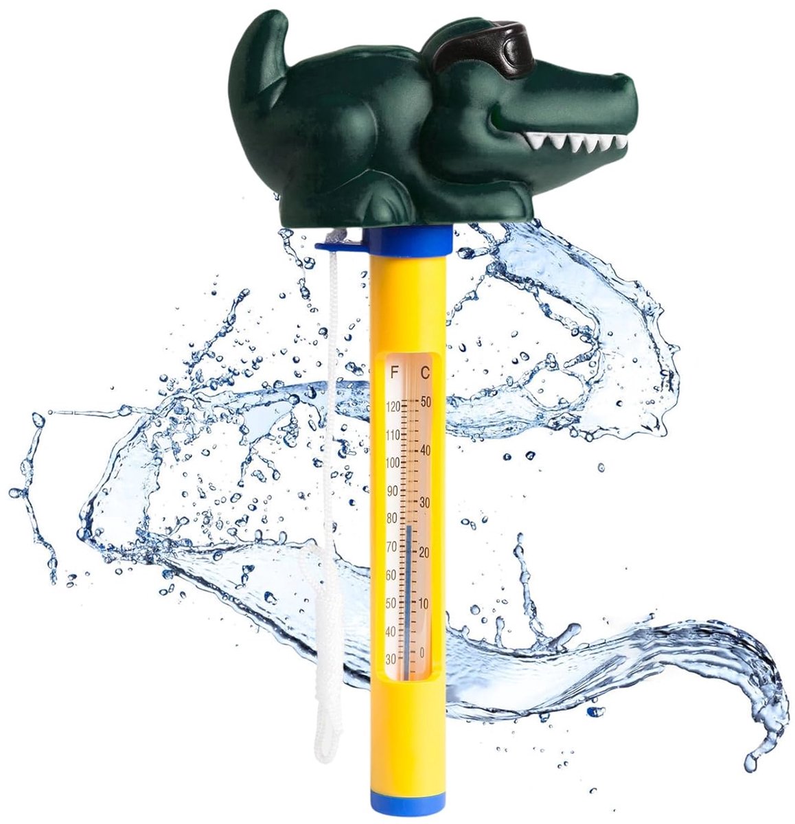 Zwevend Waterthermometer - Krokodil - Goed leesbare temperatuur voor zwembaden - ShopVlot