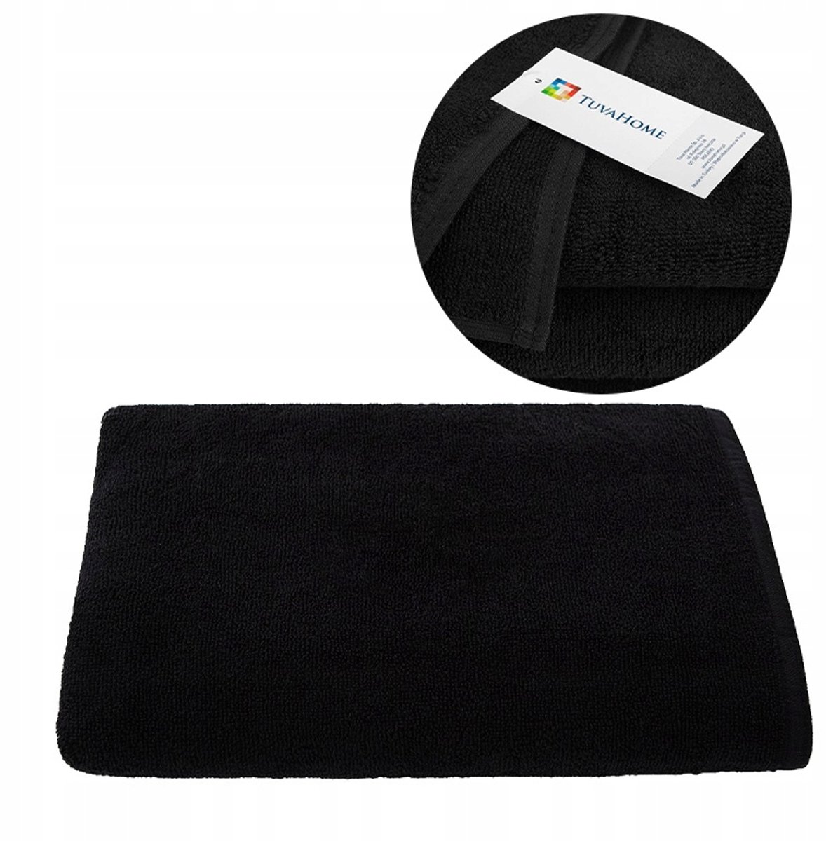 Tuva Home Luxe Hotel Handdoek Zwart Katoen Terry 70x140cm 450gsm