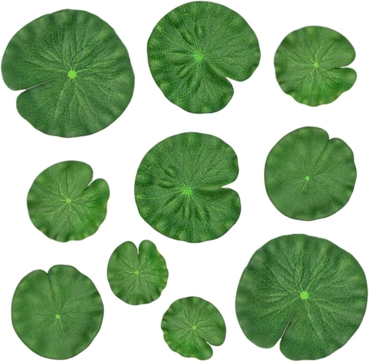 V drijvende waterlelie bladeren - 10 stuks kunststoffen vijverdecoraties - 5 maten realistische bloemen - ShopVlot