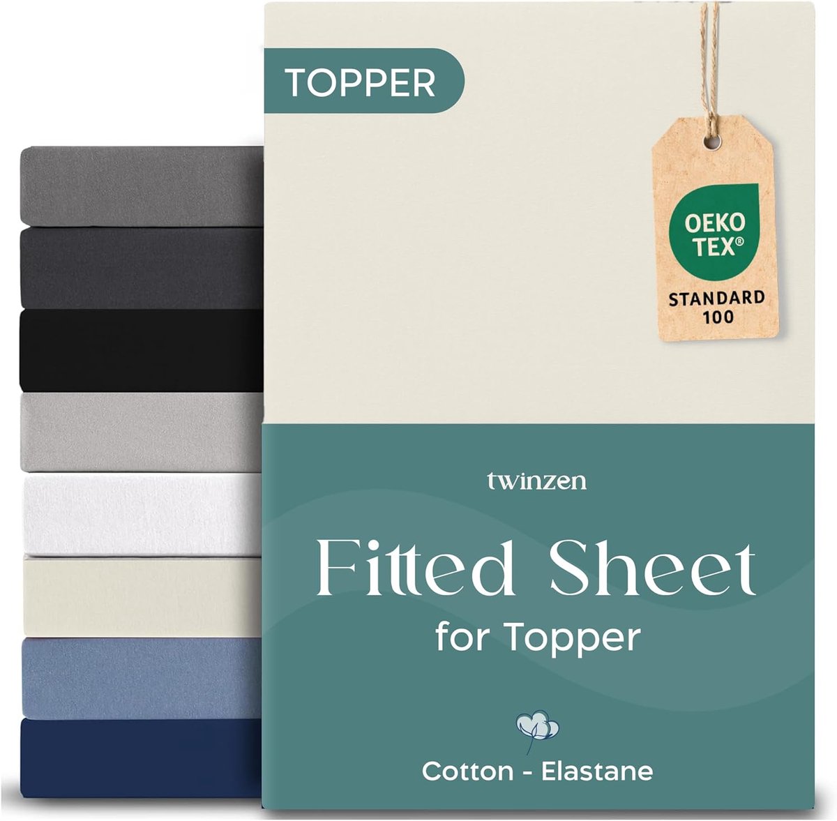 Fitted sheet 180x200cm - katoen met 5% elastaan - 18cm diep - perfecte pasvorm - ShopVlot