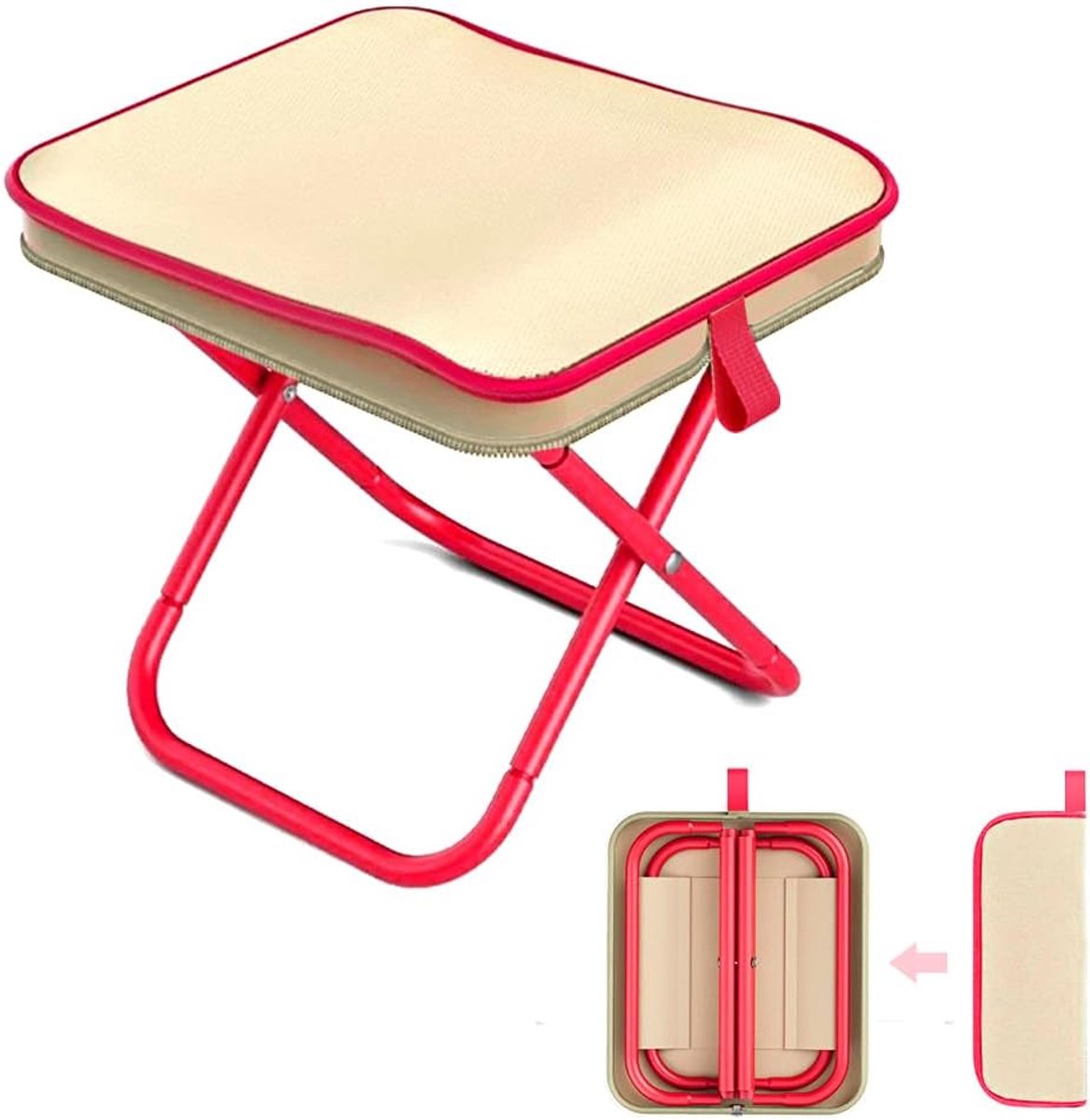 SnelShoppen - Opvouwbare Campingstoel 28 cm - Mini Vouwstoel met Opbergtas - Lichtgewicht Tuinstoel voor Camping, Tuin, Reis, Vissen, BBQ, Strand, Pic