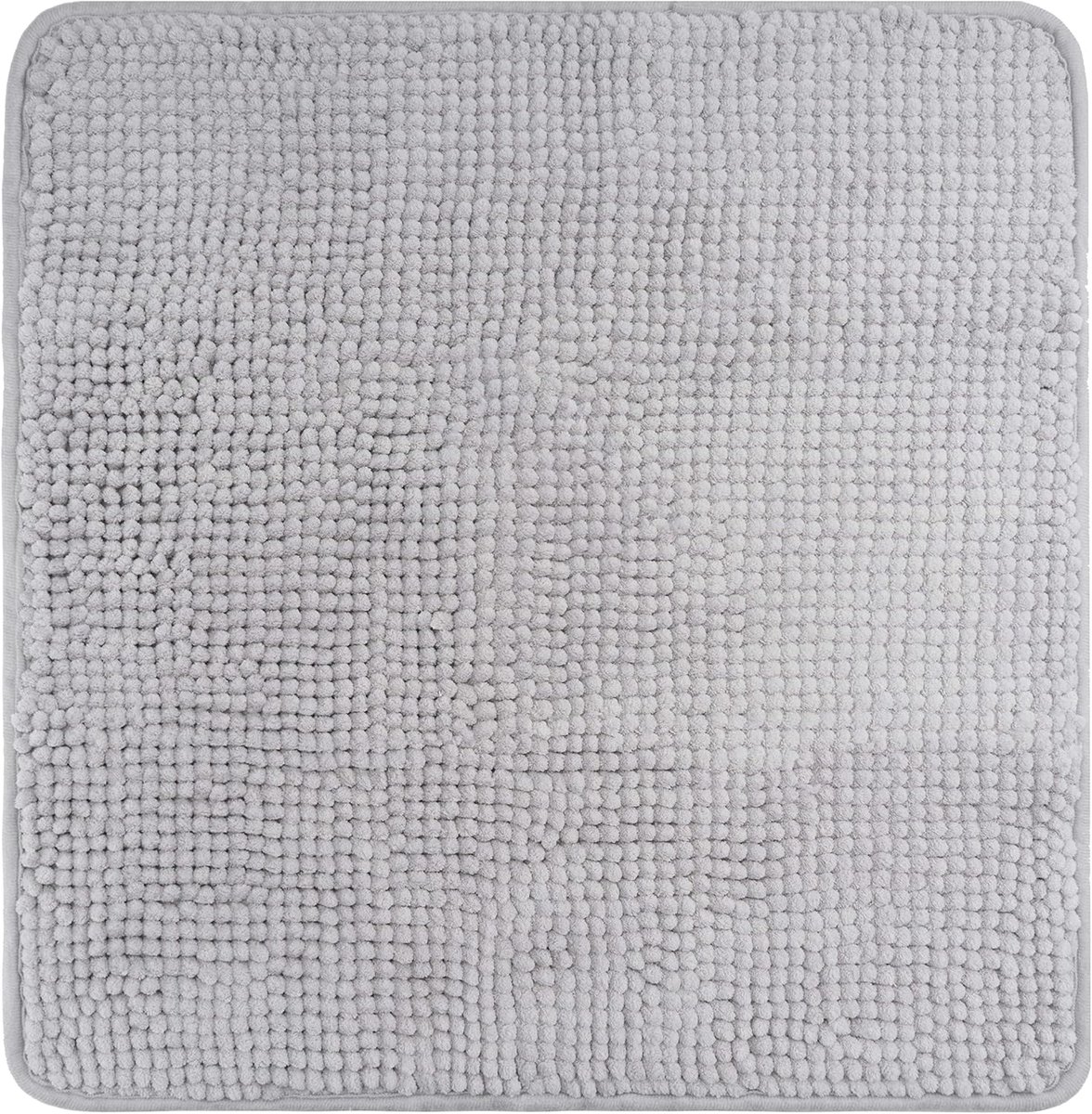Badmat chenille 50 x 50 cm - grijs - extra absorberend - comfortabel voor onder de voeten - ShopVlot