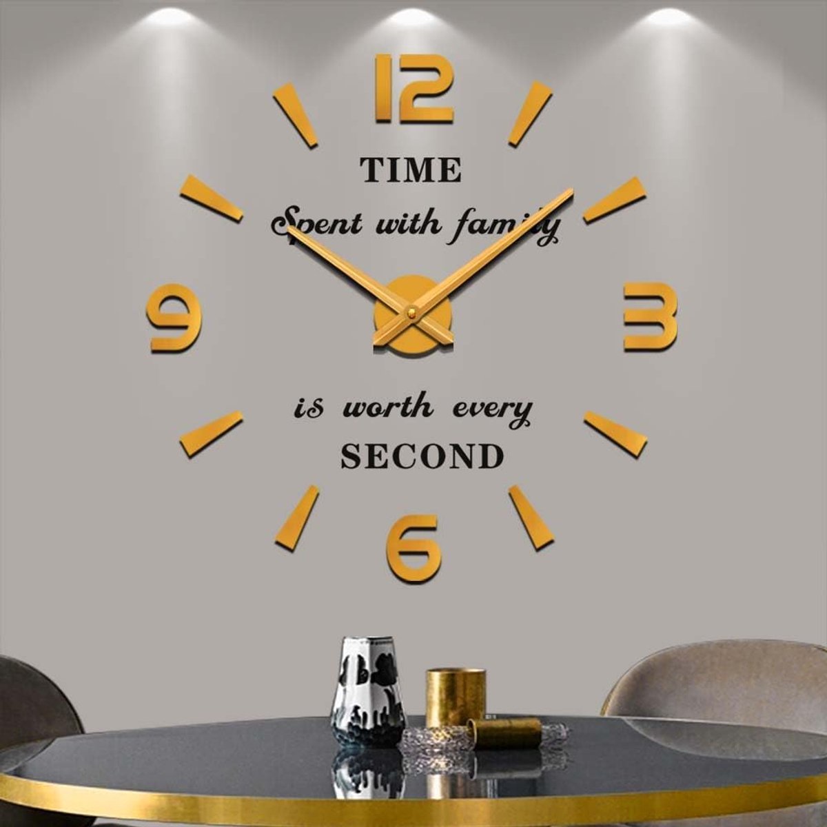 Wandklok 66cm - Moderne stijl - Grote cijfers - Eenvoudig te installeren - SnelShoppen