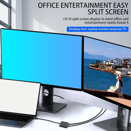 HD naar adapter - Weergaveconverter Monitorverbinding - Beeldoverdracht - Plug-and-play installatie - 1920 x 1080 - Zwart — afbeelding 4