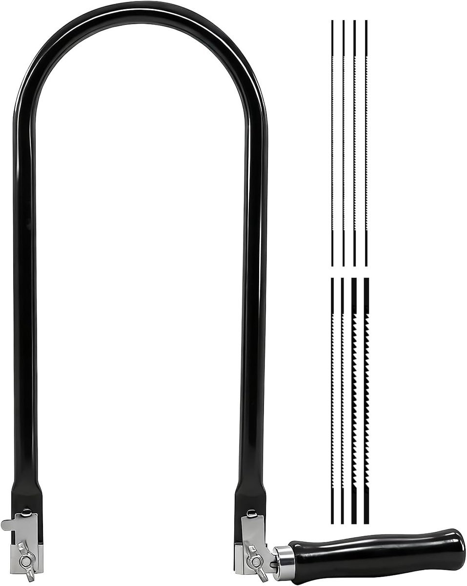 Scrollzaag Set - Professionele Scrollzaag met Houten Handvat - Inclusief 8 Zaagbladen - Voor Nauwkeurige Snedes - SnelShoppen