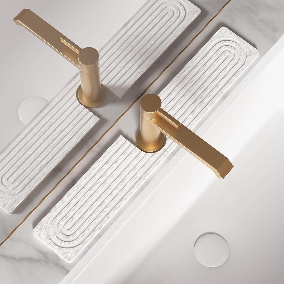 Kraanmat U-vormig 60 cm - Diatomiet Steen - Sneldrogend en Super Absorberend - Voorkomt Vochtopbouw - ShopVlot