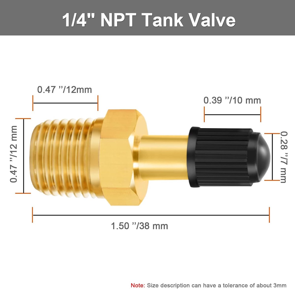 Tankklep 6.35mm NPT - Corrosiebestendig Messing - Max. 200 bar - Geschikt voor luchtcompressoren - ShopVlot