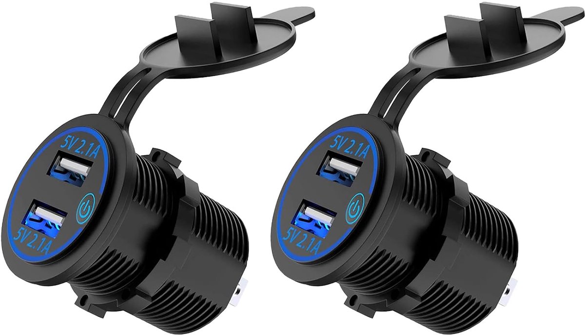 USB Oplader 5 V 4.2 A - LED Display met Touch Switch - Geschikt voor voertuigen 12 V ~ 24 V - Handig voor onderweg - ShopVlot