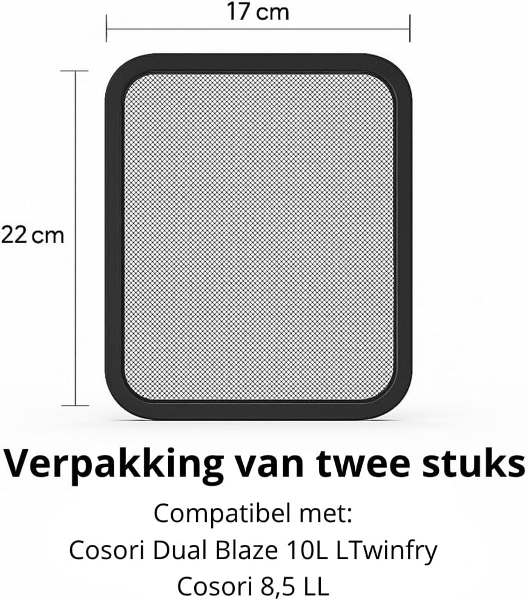 Spatschermrooster voor airfryer 10 L - 2 stuks - RVS - Bescherming voor bovenste verwarmingselementen - ShopVlot