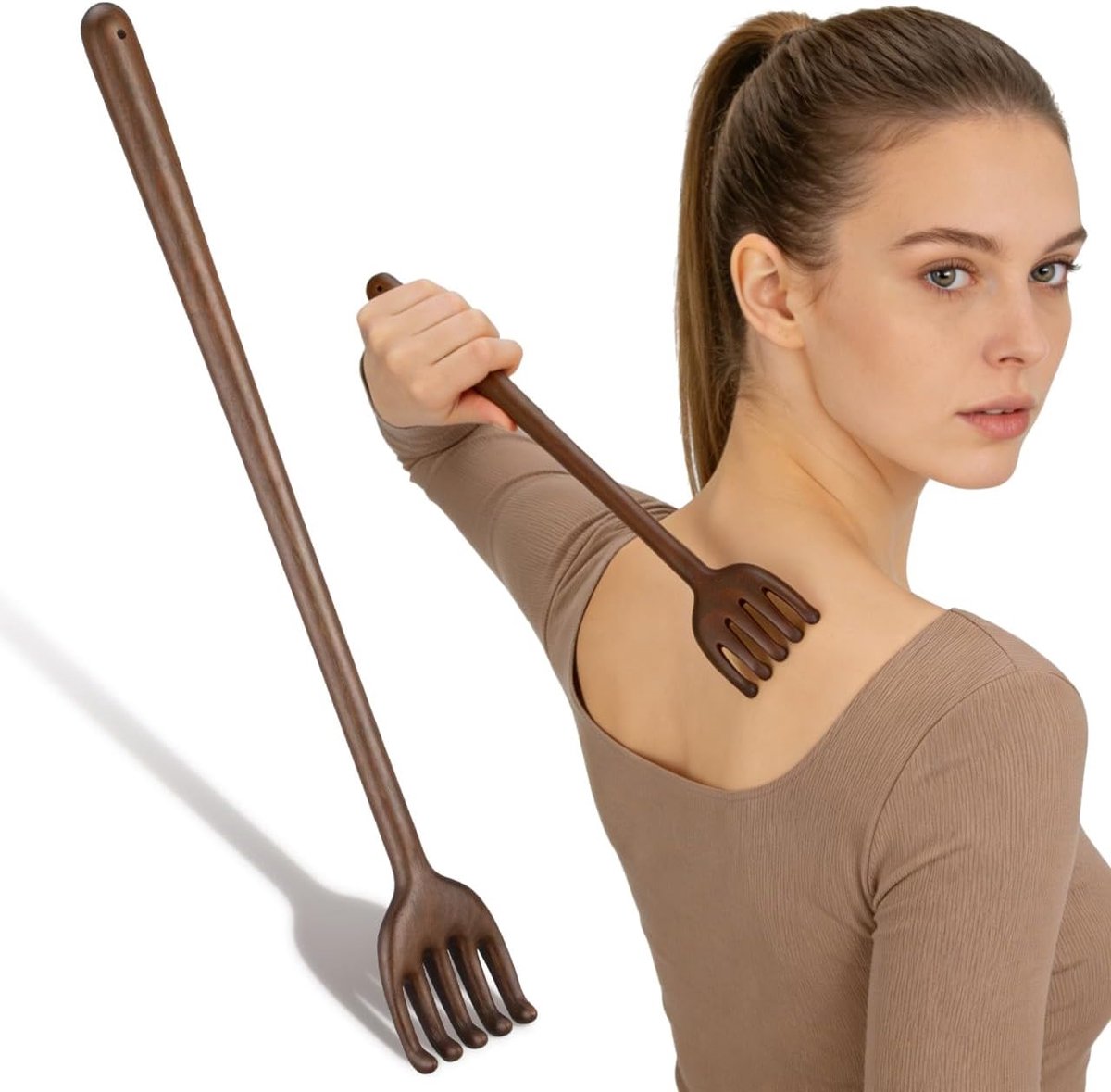Rugkrabber met lange handgreep - houten handgreep - ergonomisch ontwerp - verlichting van jeuk - ShopVlot
