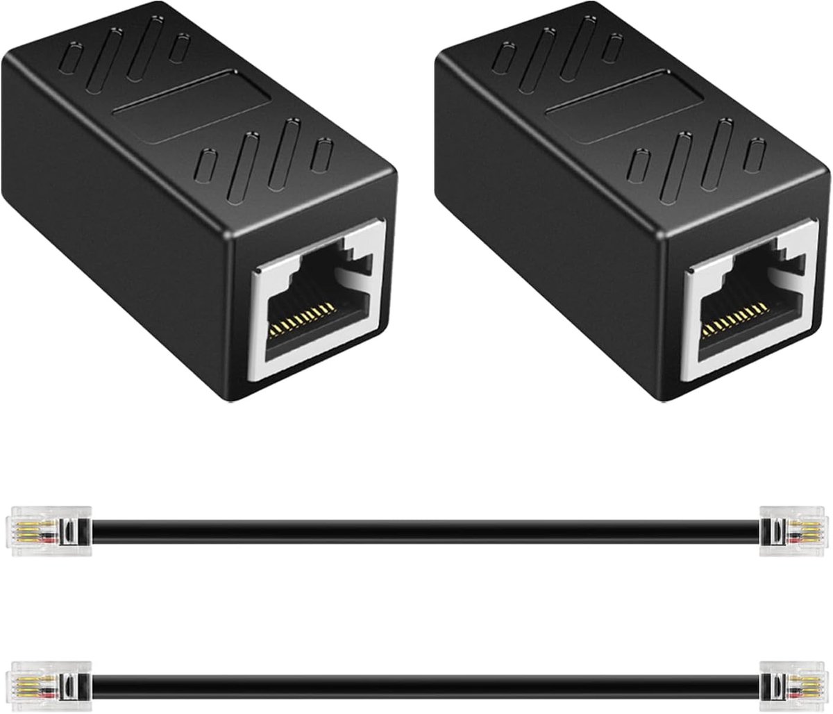 RJ45 naar RJ11 adapter - 2 stuks - ADSL en telefoon aansluiting - Betrouwbare signaaloverdracht - ShopVlot