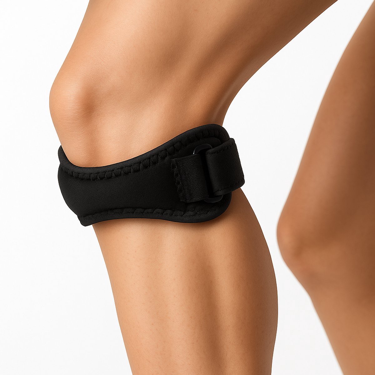 Patellaband - Patella brace - Kniebrace - Knieband - Sportbrace knie - Knieschijf ondersteuning - Patella strap - Zwart - Neopreen - Jonyx