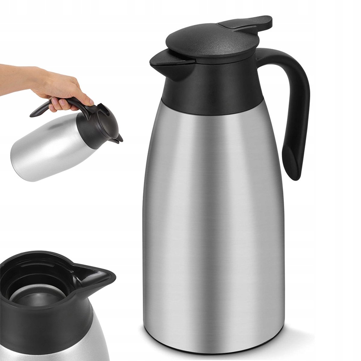 RVS Thermoskan 2L - Houdt Dranken Lang Warm of Koud