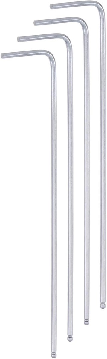 4 stuks inbussleutel kogelkop 1,5 mm metrisch extra lange arm L-vorm reparatiegereedschap chroom-vanadium-staal voor reparaties thuis, zilverkleurig