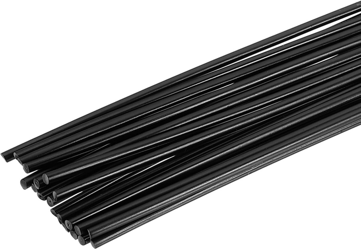 2 sets (10 stuks) kunststof lasstangen, 20 cm, rond, PP-lasstrips voor bumpers, auto, kajak, dagelijkse reparaties, kunststof lasapparaat, bumper, auto, zwart