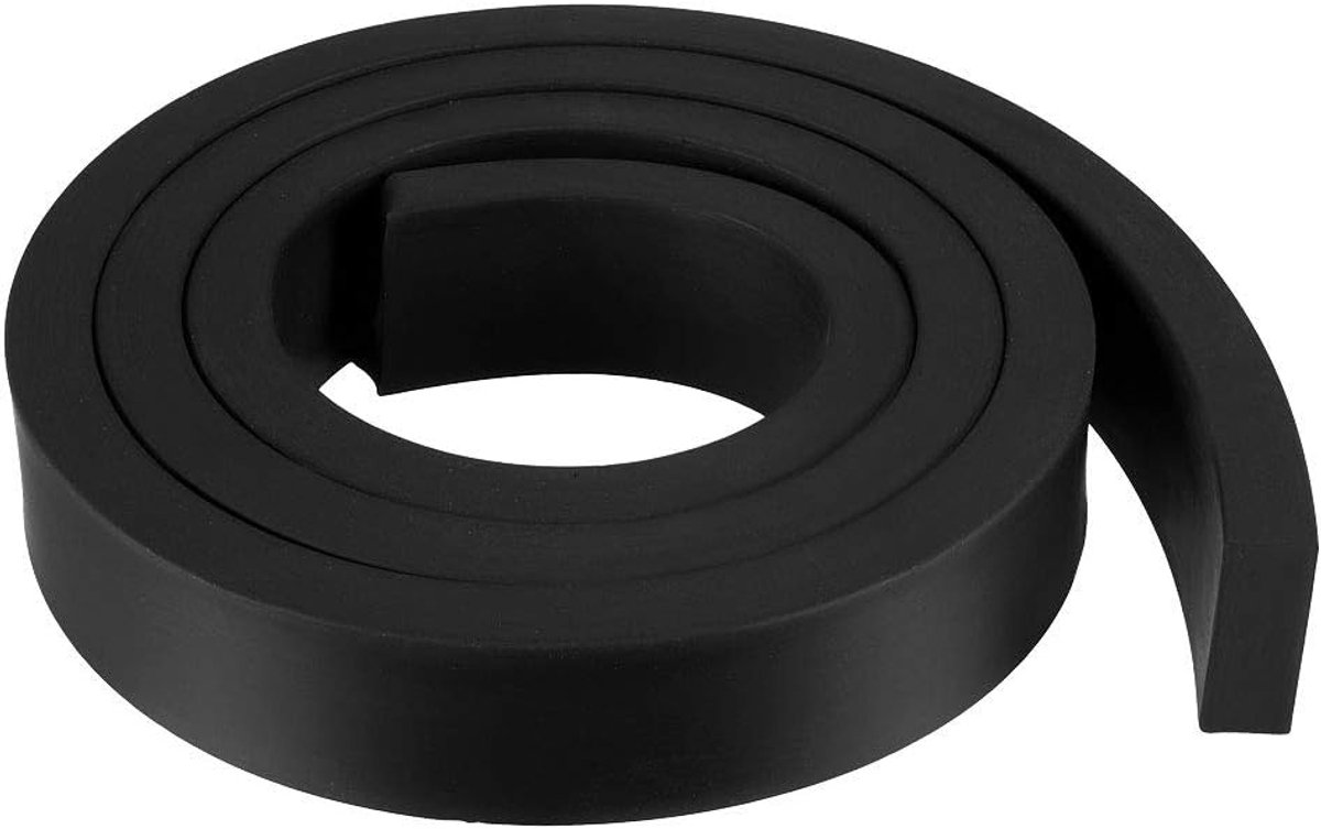 sourcing map Rubberen afdichting, rubberen strip, massieve rechthoek 25 mm breed, 10 mm dik, 1 meter lang, zwart