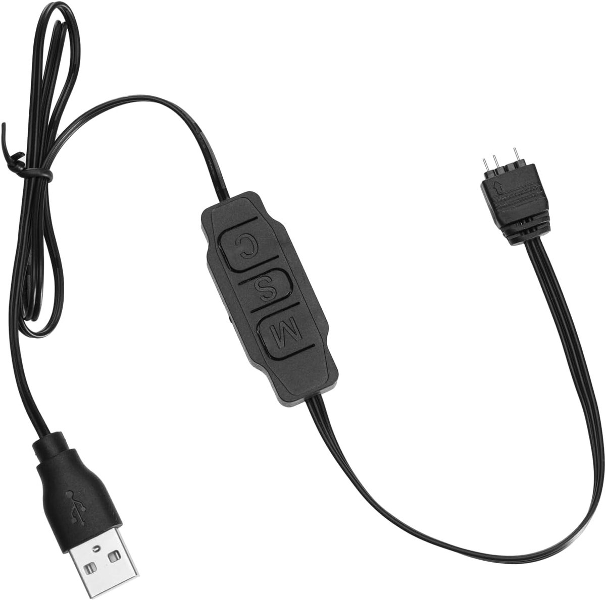 5V 3Pin 70cm ARGB LED-controller, USB aangedreven mini RGB controller met toetsen, ARGB controller voor pc-fans en lichtstrips