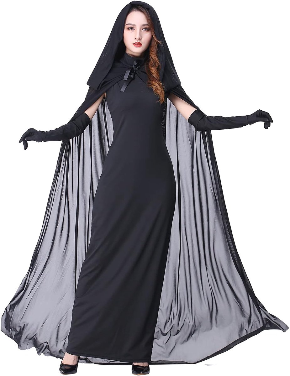 Halloween Kostuum Dames Geestbruid Kostuum Halloweenkostuum | Vampier Kostuum Dames Boze Koningin Geest Zombie Carnaval Faschingskostuums Volwassenen Lange Jurk Horror Zwart