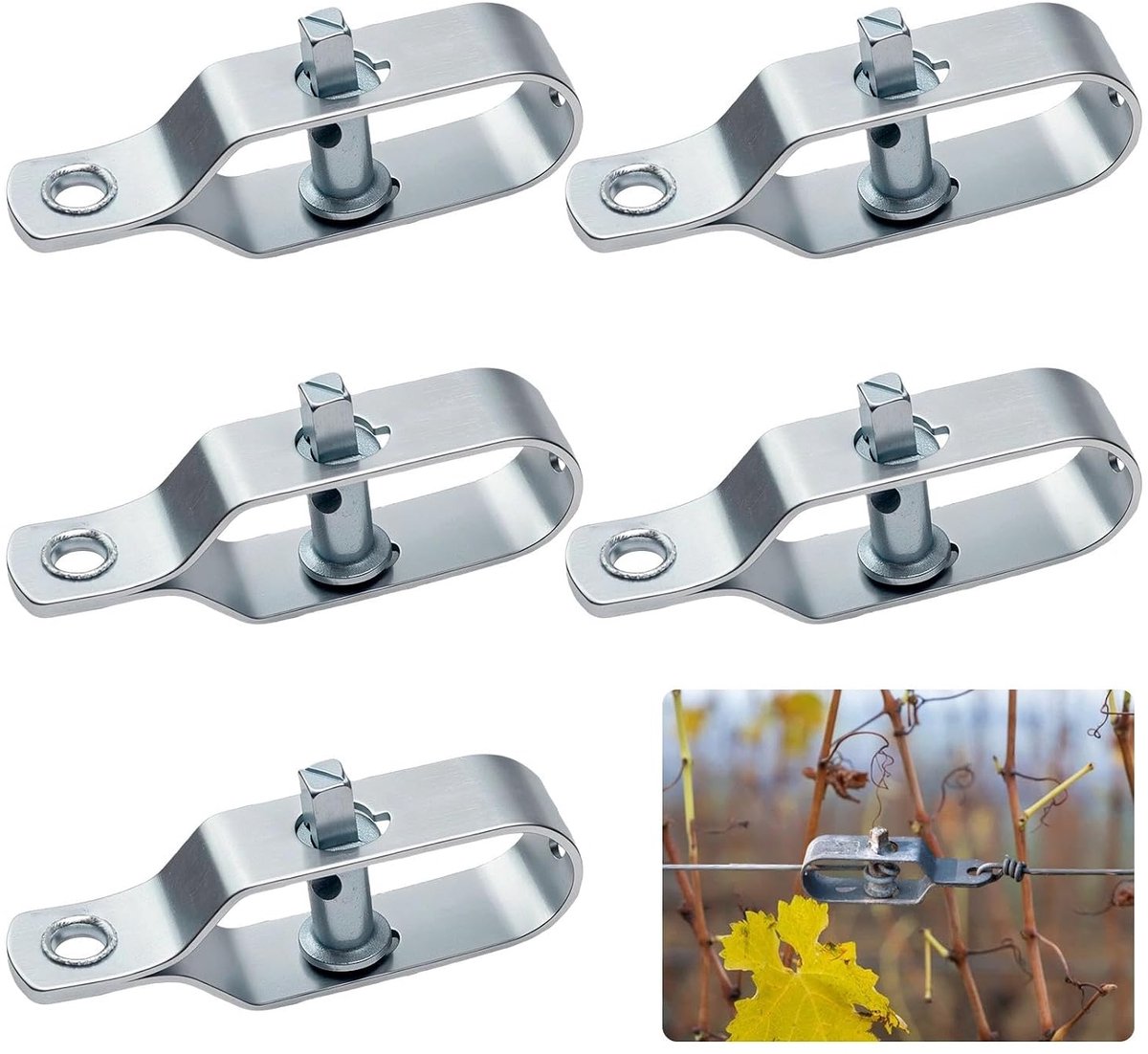 5 stuks draadspanners, draadhekspanners, metalen draadspanners met de afmetingen 100 mm x 1,8 mm, hekdraadspanner voor hek, tuin, staaldraad