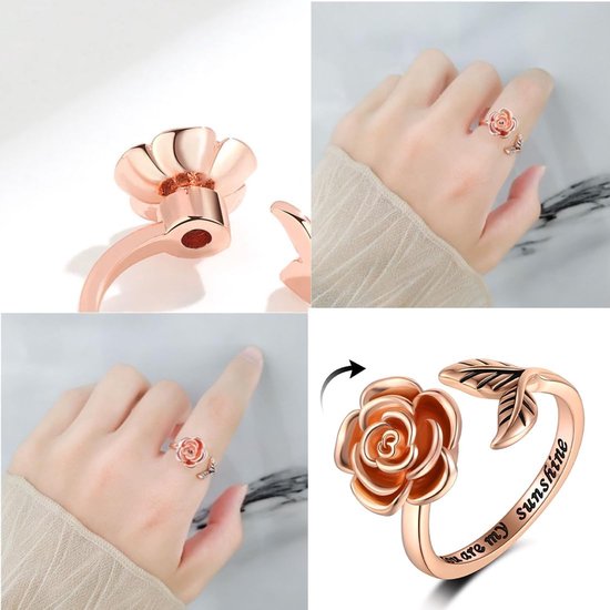 Ringen, verstelbare open bandring, anti-stress, cadeau voor dames, moeder, meisjes — afbeelding 2