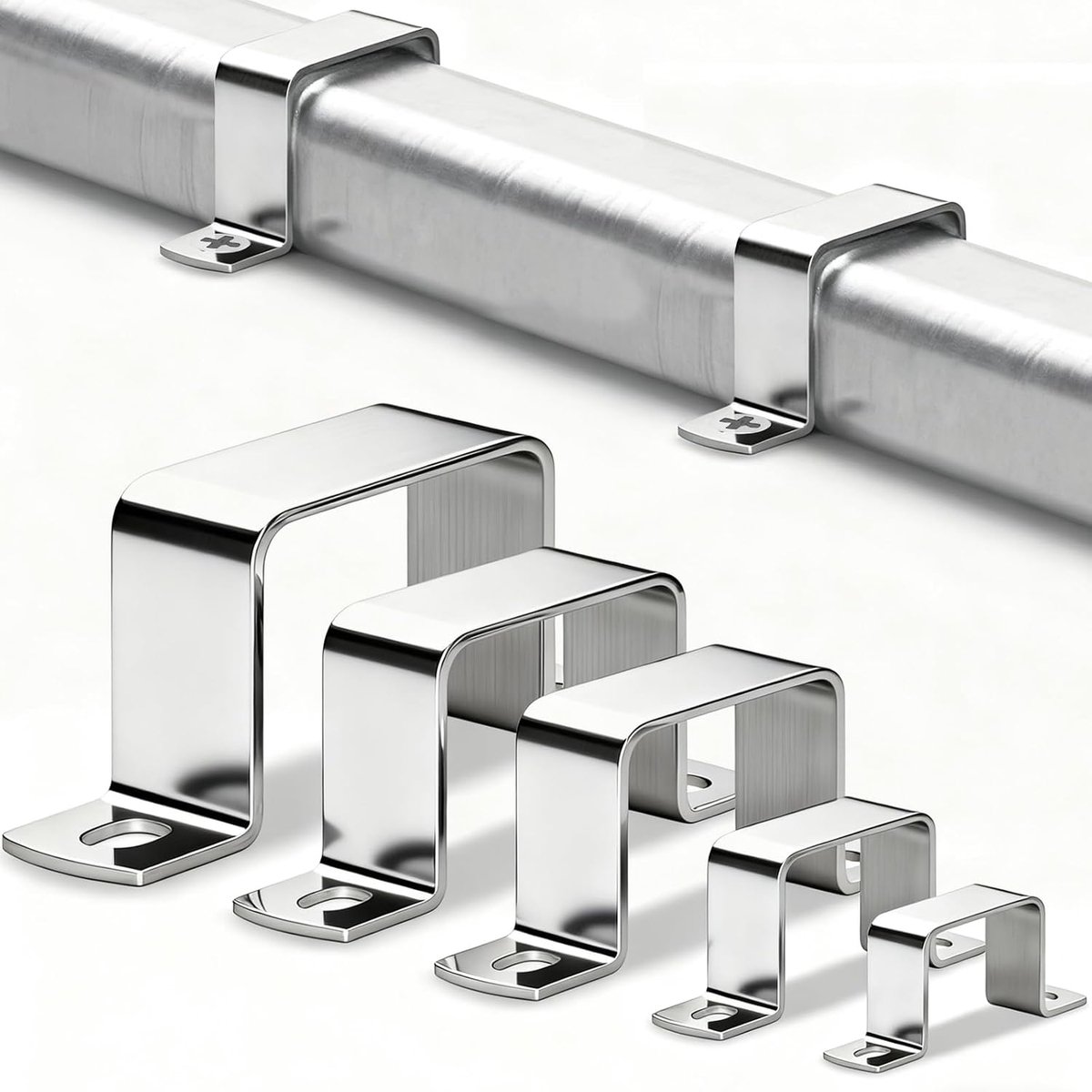 Buisklemmen 10x10mm Vierkante schelle 30 Stk U-schelle Buisklemmen Hoekschellen 304 roestvrij staal Vierkante schellen Vierkantbuisklemmen Vierkante schelle Rechthoekige buisklemmen Klemmen