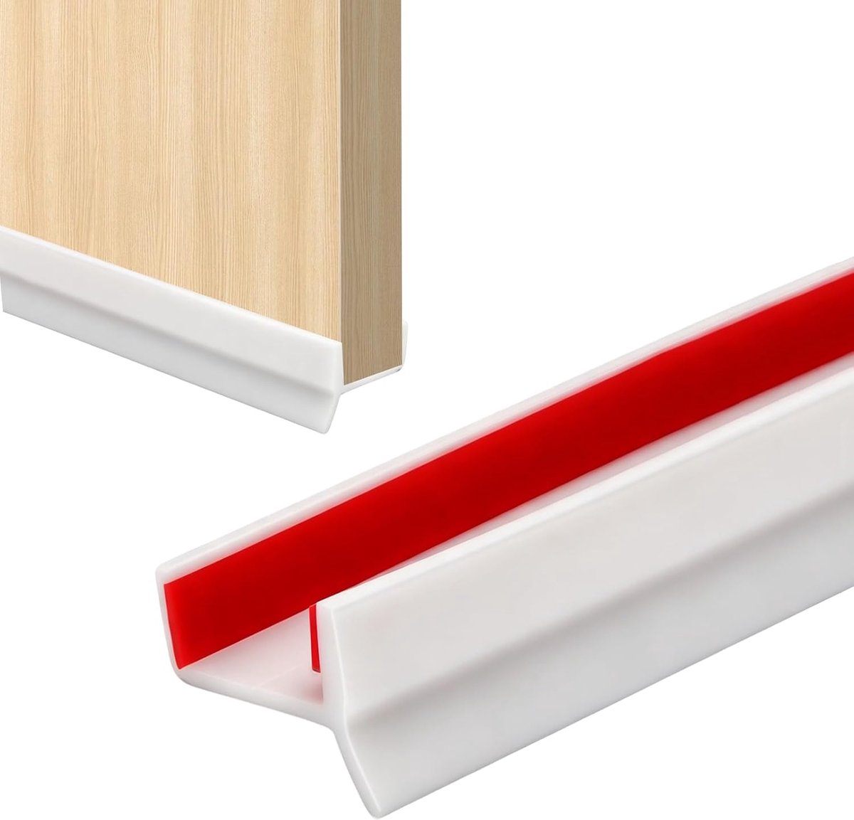 5 m plint keuken plint profiel afdichting, keukenstrip afdichtingsprofiel, flexibele siliconen zelfklevende plint profiel afdichting voor 15/16/17 mm plint breedtes waterdicht stofdicht (wit)