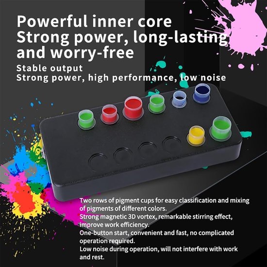 Oplaadbare Verfshaker - Nagellak Mixer - Kleur Mengen - Stille Werking - 40 Bekers - Zwart — afbeelding 3