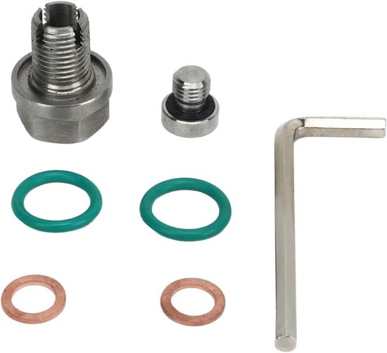 Piggyback Olieaftapplug, M12.1-1.5x15mm M14.1-1.5x15mm M12.1-1.25x15mm Roestvrijstalen Zelftappende Oliepanschroefdraadreparatieset met Inbussleutel O-ringpakking (M14.1-1.5x15mm) — afbeelding 5
