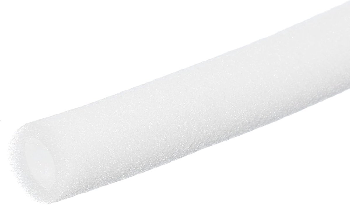 Isolatieschuim voor zwembad, noedels schuimslang voor buiten, wikkelpijphoezen van 10 mm, ID x 20 mm buitendiameter x 6,6 ft voor HVAC-eenheden, wit