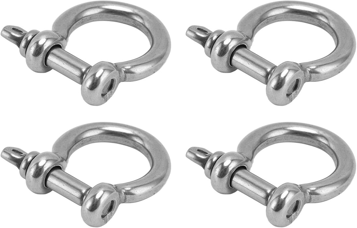 4 Stuks Boog Beugel, Schroef Pin Anker Beugel 304 Roestvrij Staal Zware Boog Vorm Belasting Klem, D Ring Boog Vorm Anker Belasting Klem Vervanging(M10)
