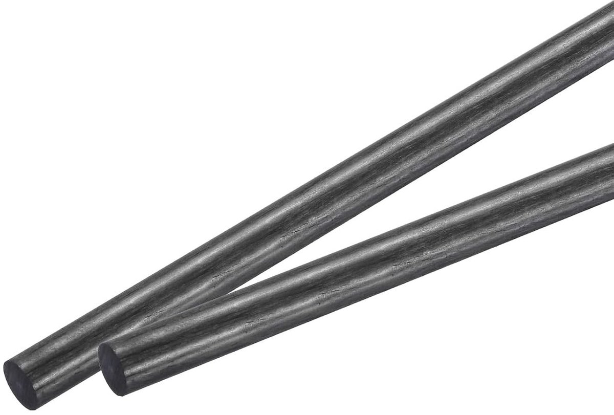 2 stuks koolstofvezel stang, 10 mm x 150 mm voor doe-het-zelf gereedschappen, vliegtuigen, RC-buizen, vleugels, quadcopter