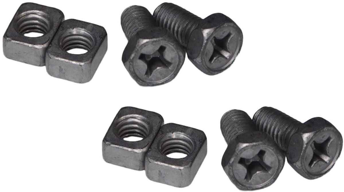 schroeven/klemmen, IONI M6, accuschroeven voor scooteraccu en motoraccu, schroeven + moeren, 6 mm (4 stuks/2 sets (4x schroeven en 4x moer))
