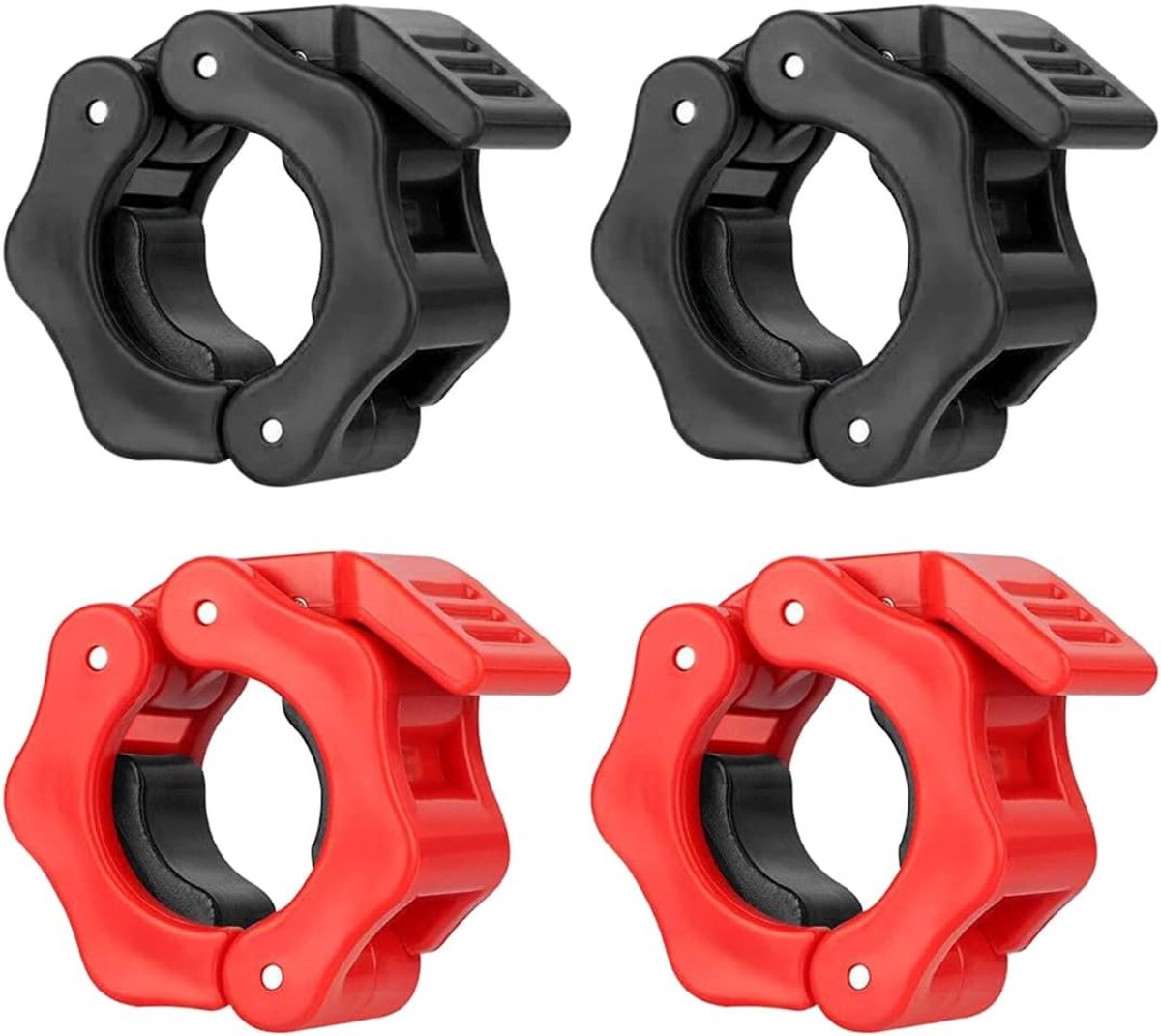 Collars, 4 stuks halterstang-snelspangespen en bevestigingsmoeren