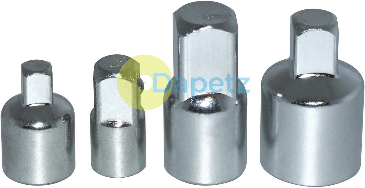 Dapetz ® 4pcs Socket Adapter, Converter and Reducer Set for Impact Driver Conversions/Ratchet Wrenches 1/4" 3/8" 1/2" - ShopVlot