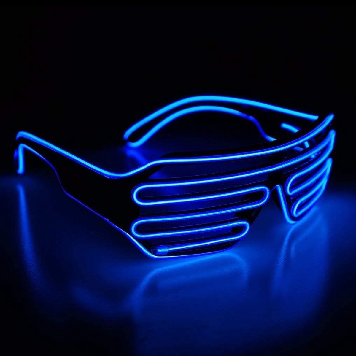 Neon El Wire LED Light Up led bril met Sluiter Standaard Controle Box Grappige Geweldige Cool Brillen Brillen Eyewear - ShopVlot