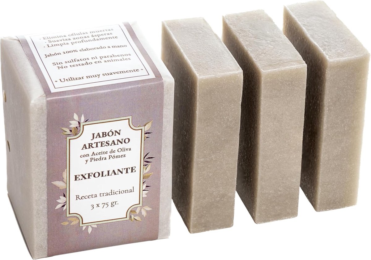 Exfoliërende lichaamszeep – Pumice stenen zeep – Set van 3 handgemaakte natuurlijke zepen – Voor een zachte huid - SnelShoppen
