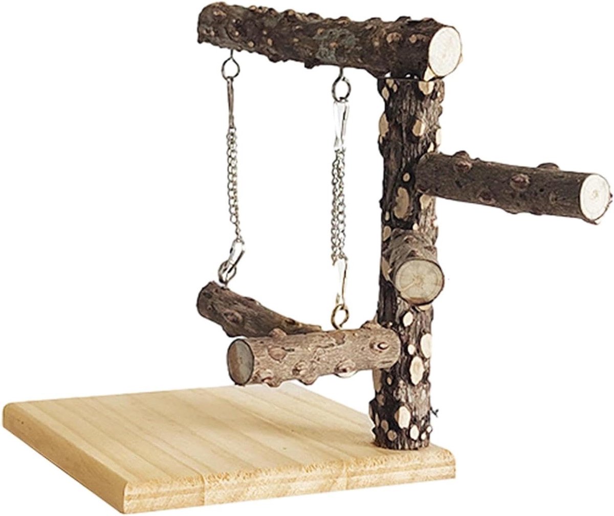 Vogel Speelstandaard - Vogelboom Zitstok - Vogels Laten Spelen - Natuurlijk Hout Materiaal - 15 x 15 x 19 cm
