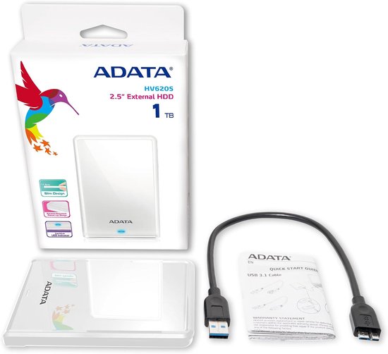 Externe Harde Schijf - Draagbare Opslag - Bestanden Opslaan - Ultra Slank Design - 1 TB - Wit — afbeelding 2