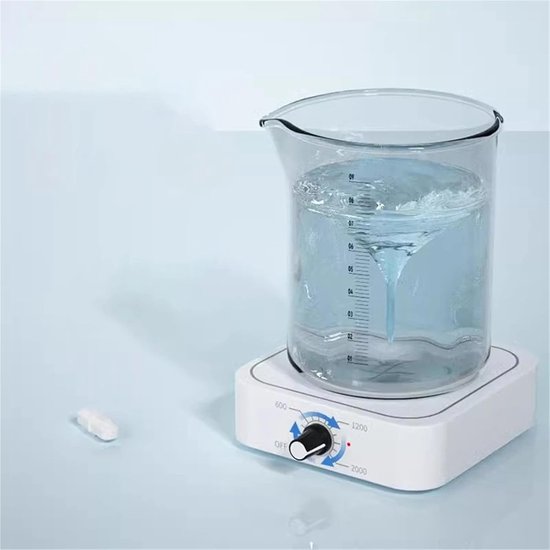 Mini Magneetroerder - Elektrische Roerder Automatisch - Laboratorium Mengen - Regelbare Snelheid - 10 x 10 cm - Wit — afbeelding 4