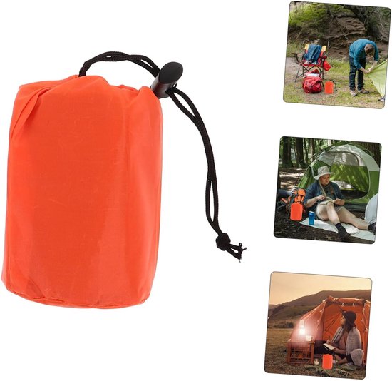 Nood Slaapzak - Kampeerzak Survival - Buiten Overleven - Waterdicht en Warm - 213x90cm - Oranje — afbeelding 5