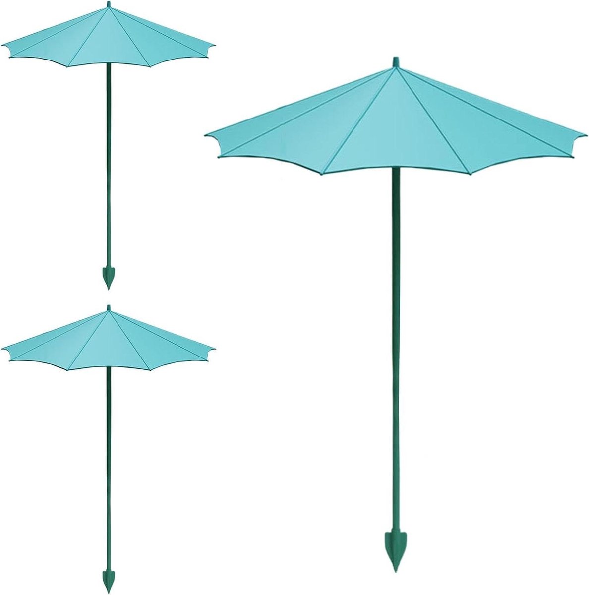 Planten Paraplu - Bloemen Parasol Zonwering - Planten Beschermen - Met Grondpen - 264 cm - Wit